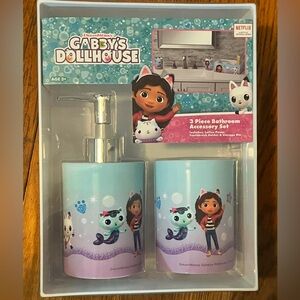 Gabby’s Dollhouse 3 Piece Bathroom Accessory Set New